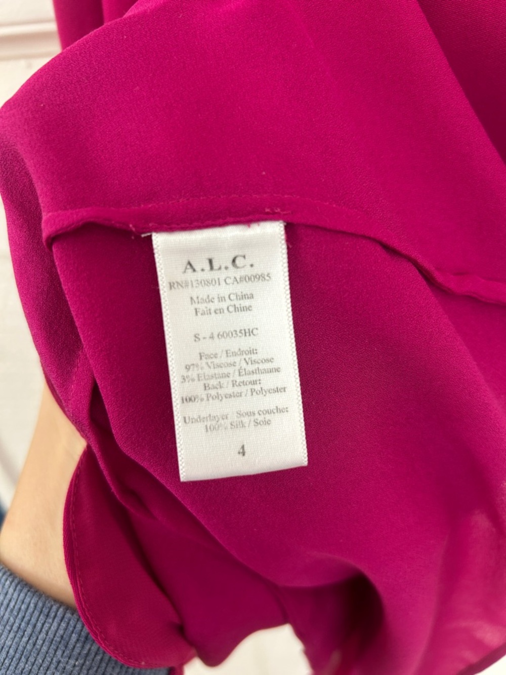 A.L.C. Magenta Scallop Hem Alexis Mini Dress size 4 (wedding guest, party/event) - Picture 5 of 9